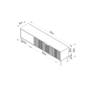 Έπιπλο Τηλεόρασης Navagio Λευκό - Ανθρακί 150x30x45 εκ. Μελαμίνης - Pakobazaar