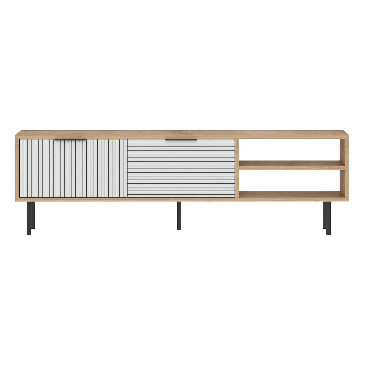 Έπιπλο Τηλεόρασης Sirokos Δρυς Sapphire - Λευκό 150x30x45 εκ. Μελαμίνης