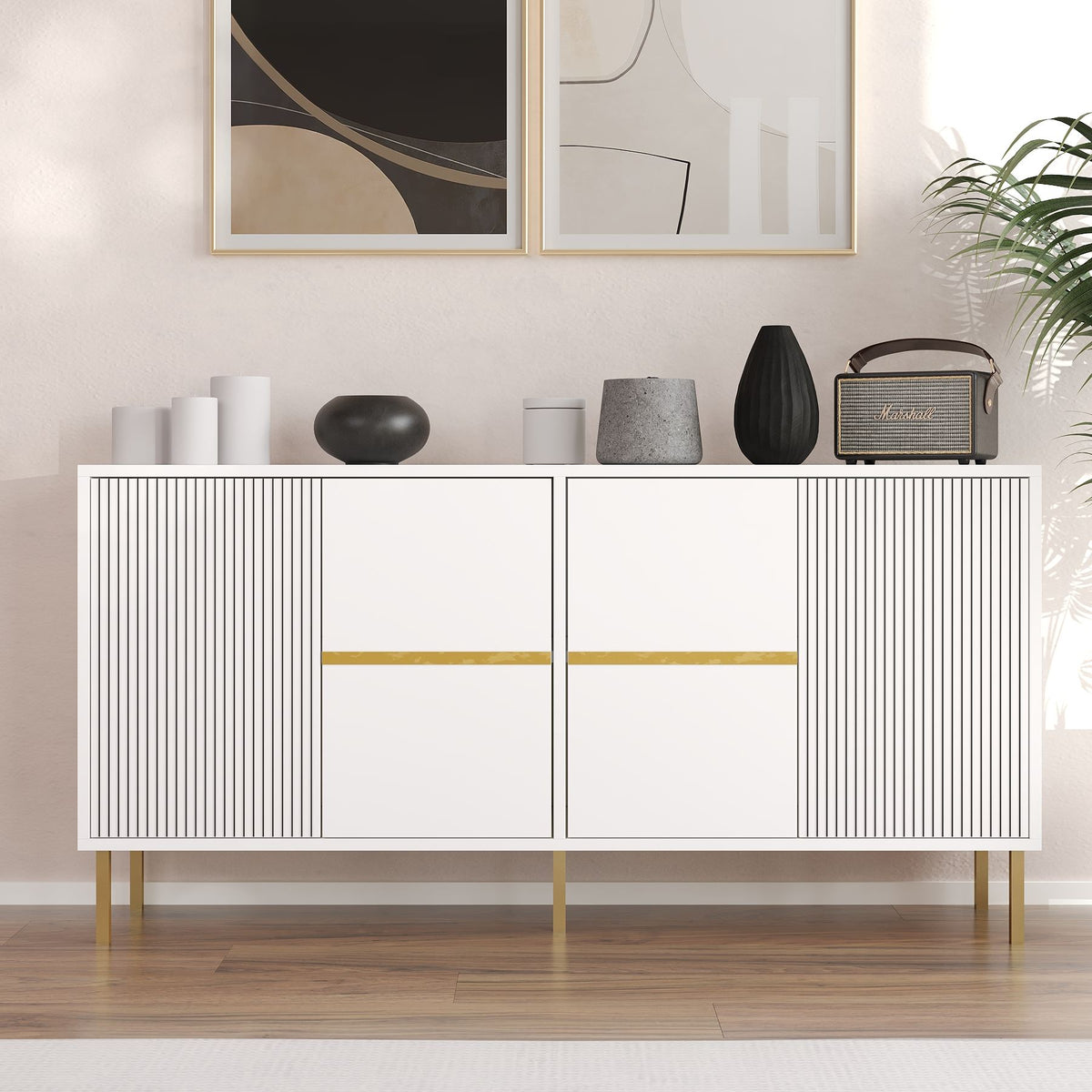 Κονσόλα Avliotes Λευκό 150x36x75 εκ. Μελαμίνης
