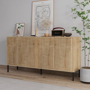 Κονσόλα Fres Με Ράφια Δρυς Sapphire 150x36x75 εκ. Μελαμίνης - Pakobazaar