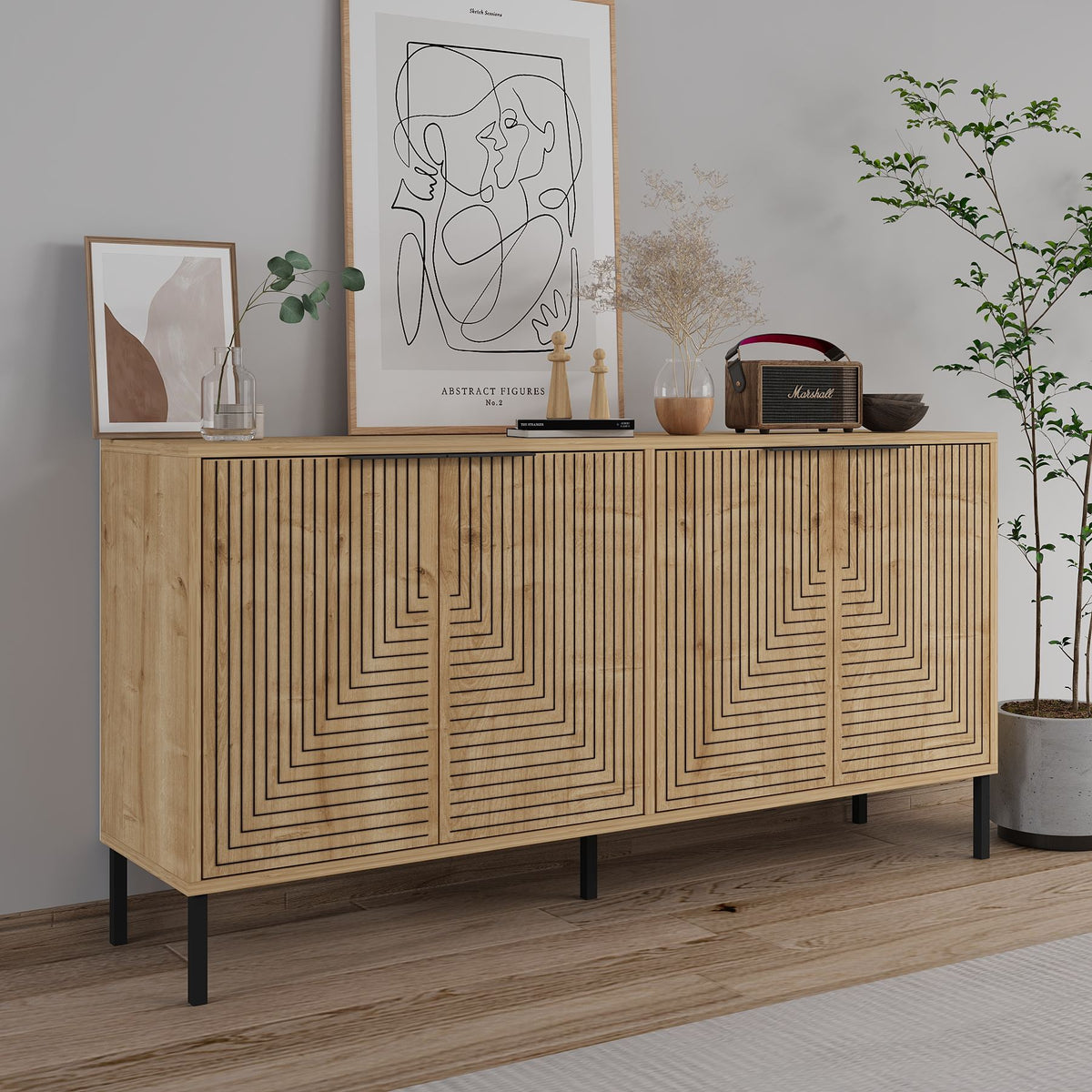 Κονσόλα Vamos Με Ράφια Δρυς Sapphire 150x36x75 εκ. Μελαμίνης