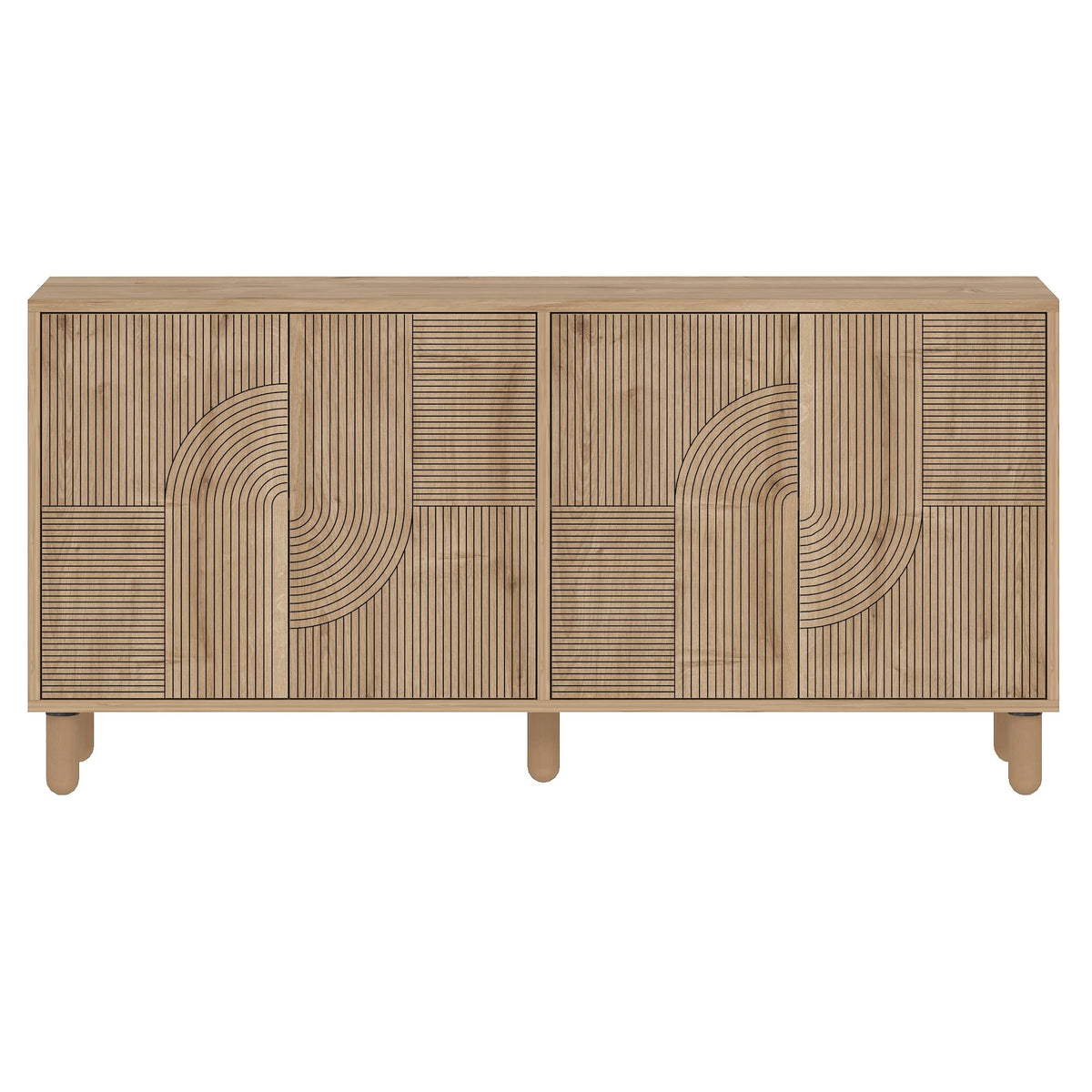 Κονσόλα Vryses Με Ράφια Δρυς Sapphire 150x36x73 εκ. Μελαμίνης - Pakobazaar