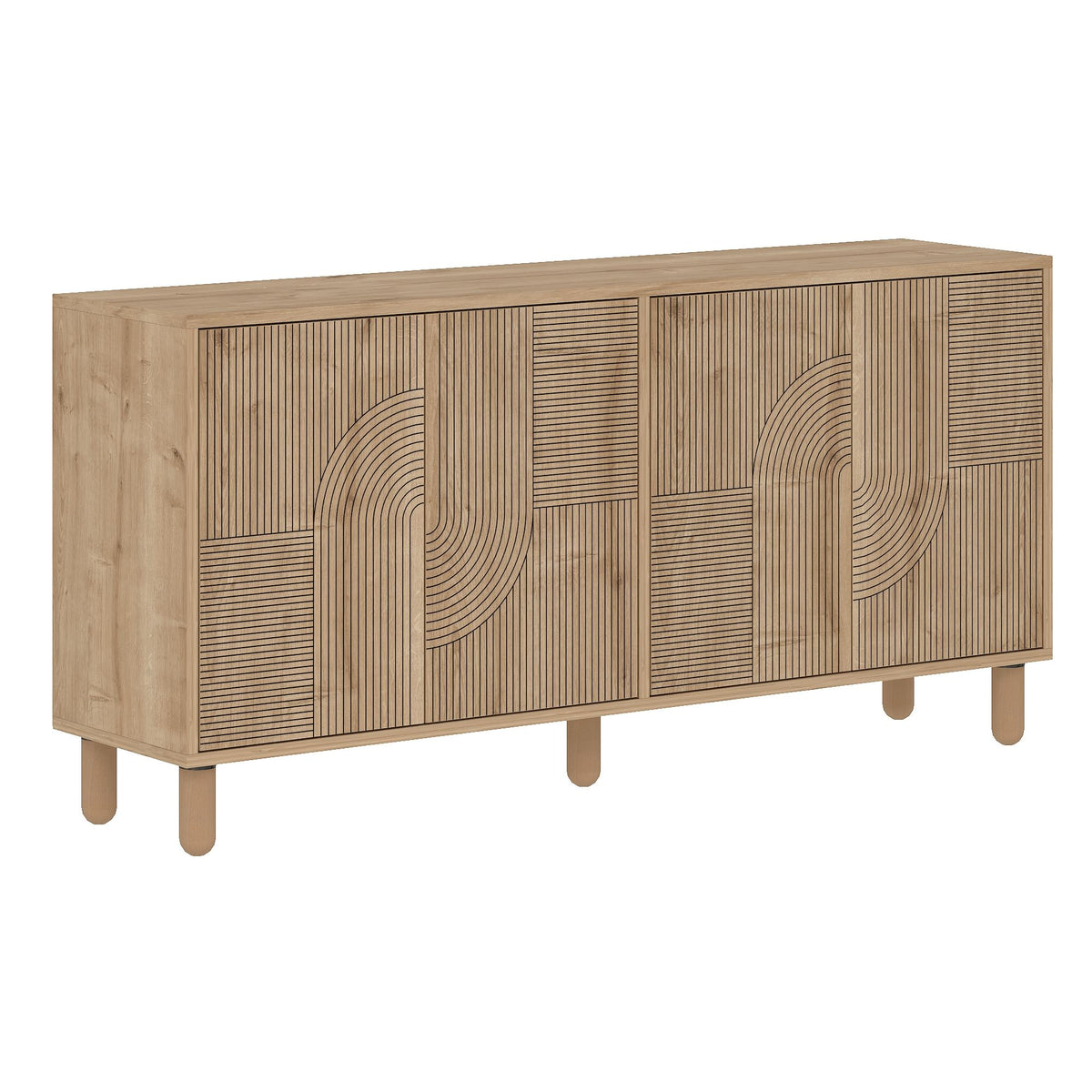 Κονσόλα Vryses Με Ράφια Δρυς Sapphire 150x36x73 εκ. Μελαμίνης - Pakobazaar