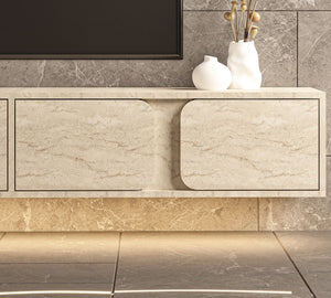 Έπιπλο Τηλεόρασης Nippos Με LED Travertine 180x30x30 εκ. Μελαμίνης