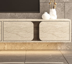 Έπιπλο Τηλεόρασης Nippos Με LED Travertine - Καρυδί 180x30x30 εκ. Μελαμίνης