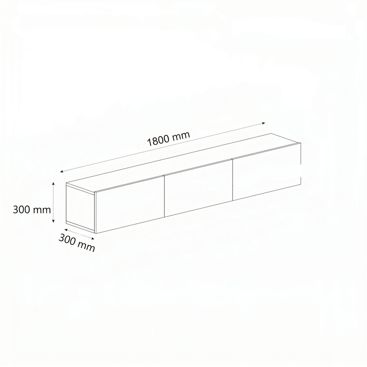 Έπιπλο Τηλεόρασης Nippos Με LED Travertine - Καρυδί 180x30x30 εκ. Μελαμίνης