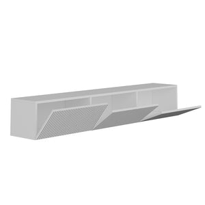 Έπιπλο Τηλεόρασης Mesovouni Επιτοίχιο Με LED Λευκό 180x31.4x28.6 εκ. Μελαμίνης