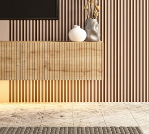 Έπιπλο Τηλεόρασης Mesovouni Επιτοίχιο Με LED Δρυς Sapphire 180x31.4x28.6 εκ. Μελαμίνης
