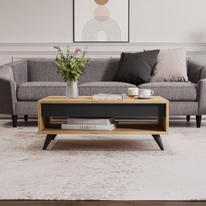 Τραπεζάκι Σαλονιού Paleopoli Δρυς Sapphire 90x60x38 εκ. Μελαμίνης