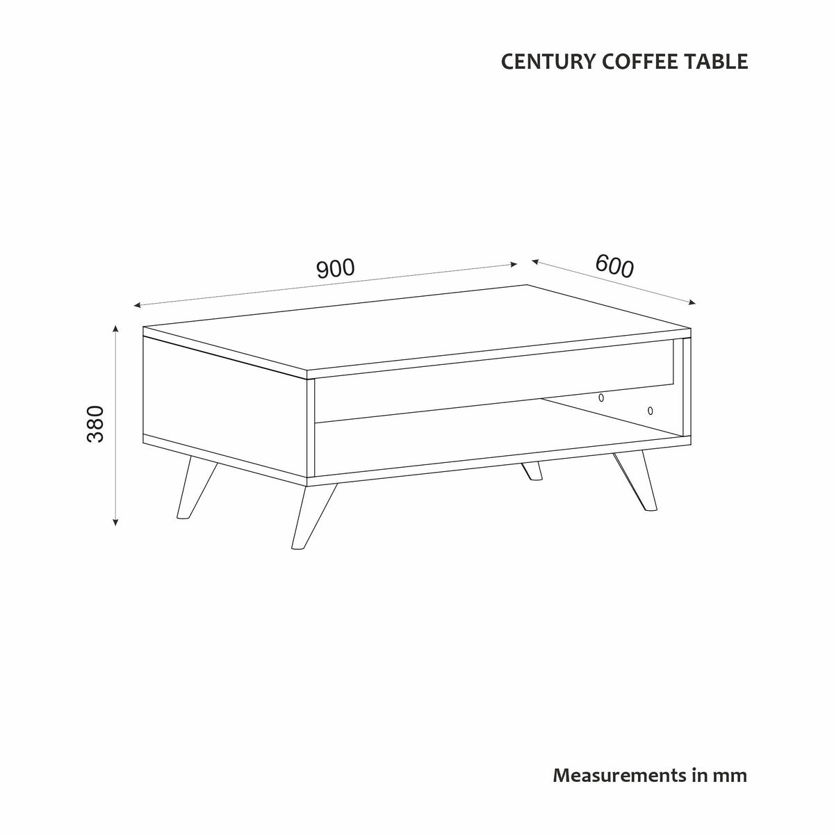 Τραπεζάκι Σαλονιού Paleopoli Δρυς Sapphire 90x60x38 εκ. Μελαμίνης