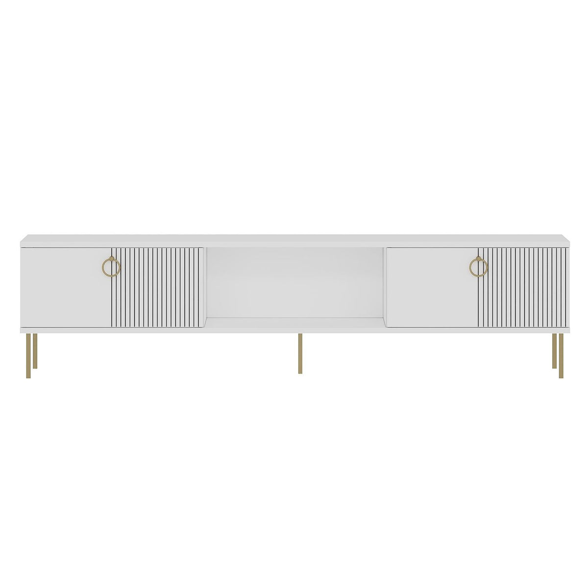 Έπιπλο Τηλεόρασης Perivolos Επιτοίχιο Λευκό 180x30x45 εκ. Μελαμίνης - Pakobazaar