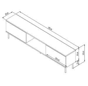 Έπιπλο Τηλεόρασης Perivolos Επιτοίχιο Λευκό 180x30x45 εκ. Μελαμίνης - Pakobazaar