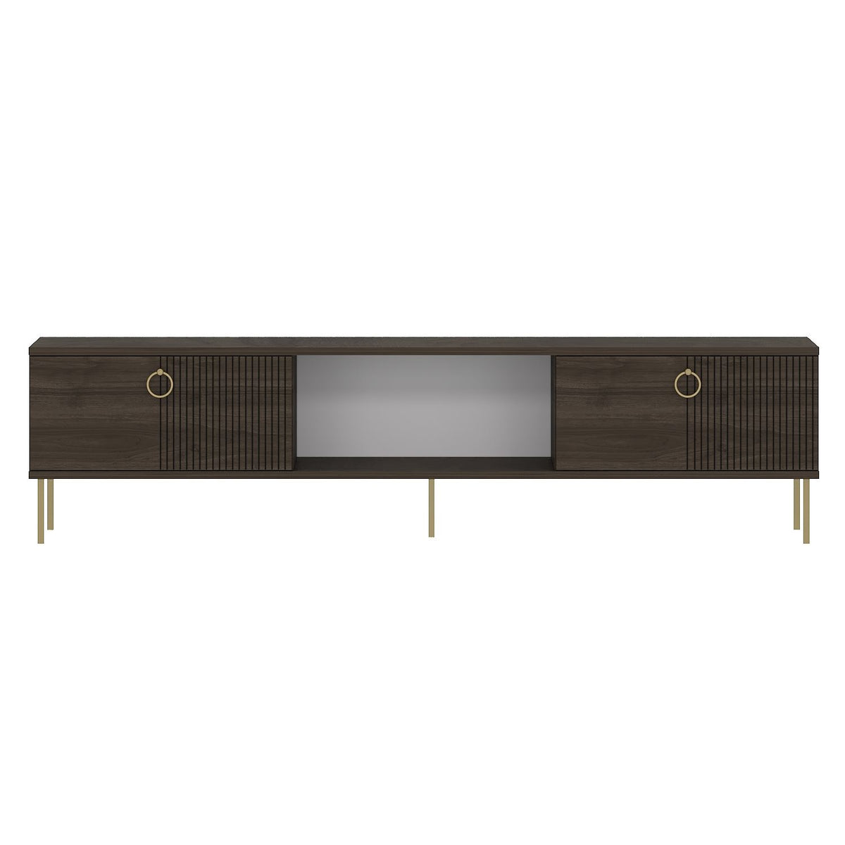 Έπιπλο Τηλεόρασης Perivolos Επιτοίχιο Καρυδί 180x30x45 εκ. Μελαμίνης - Pakobazaar