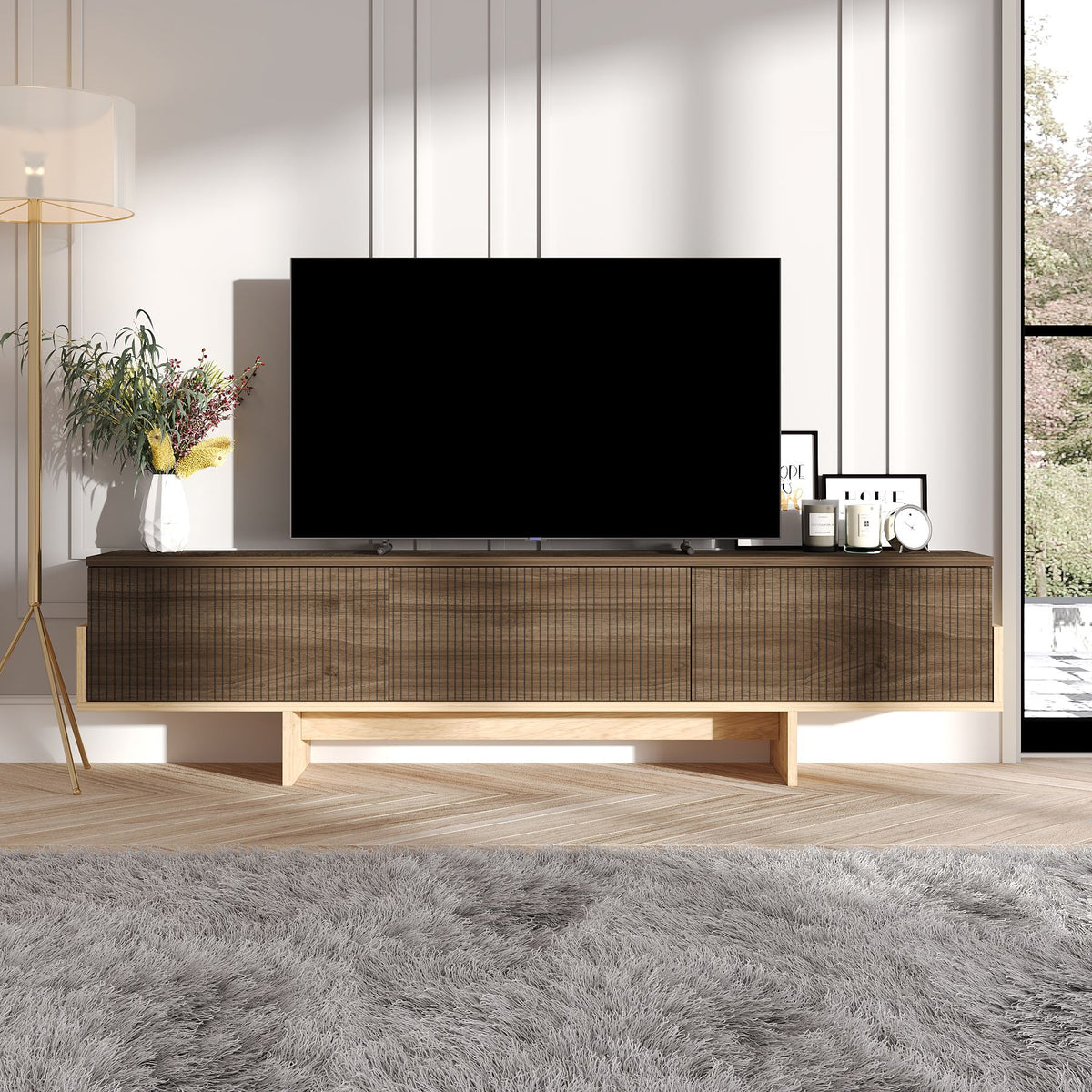 Έπιπλο Τηλεόρασης Vlychada Καρυδί - Δρυς Sapphire 180x30x44.6 εκ. Μελαμίνης - Pakobazaar