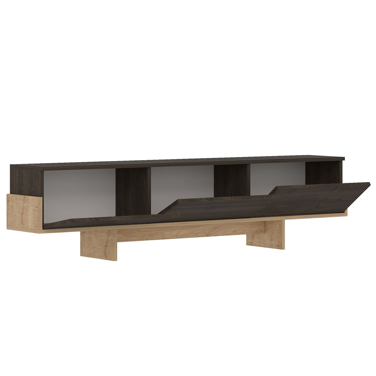 Έπιπλο Τηλεόρασης Vlychada Καρυδί - Δρυς Sapphire 180x30x44.6 εκ. Μελαμίνης - Pakobazaar