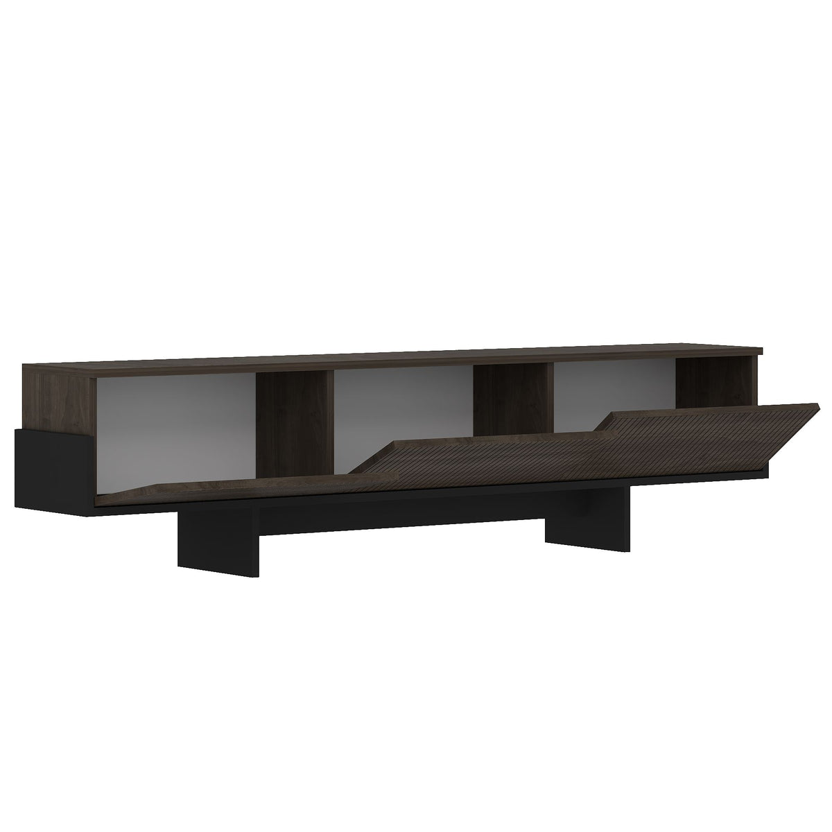 Έπιπλο Τηλεόρασης Vlychada Καρυδί - Μαύρο 180x30x44.6 εκ. Μελαμίνης