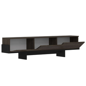 Έπιπλο Τηλεόρασης Vlychada Καρυδί - Μαύρο 180x30x44.6 εκ. Μελαμίνης
