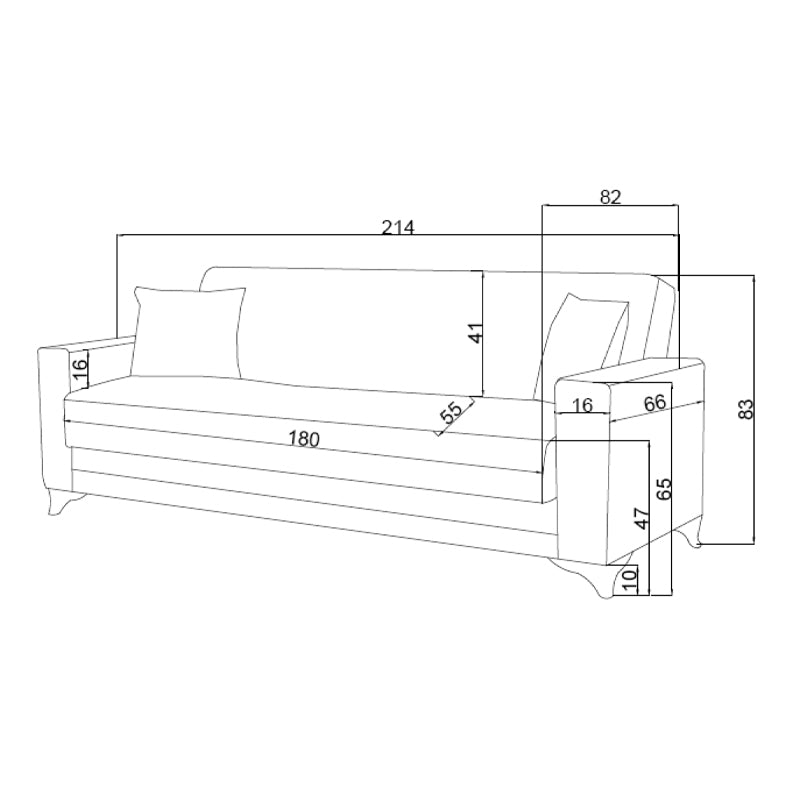 Σετ σαλονιού 2τεμ Vox  ύφασμα σε κρεμ απόχρωση - Pakobazaar