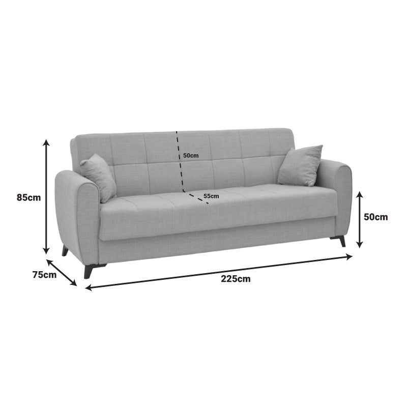 Σετ σαλονιού 2τεμ Lincoln  ύφασμα σε γκρι-μπεζ απόχρωση - Image 11