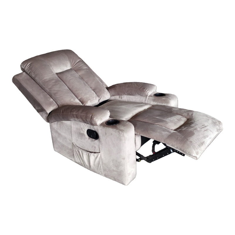 Πολυθρόνα relax Gessel  βελούδο σε γκρι απόχρωση 80x90x98εκ - Pakobazaar