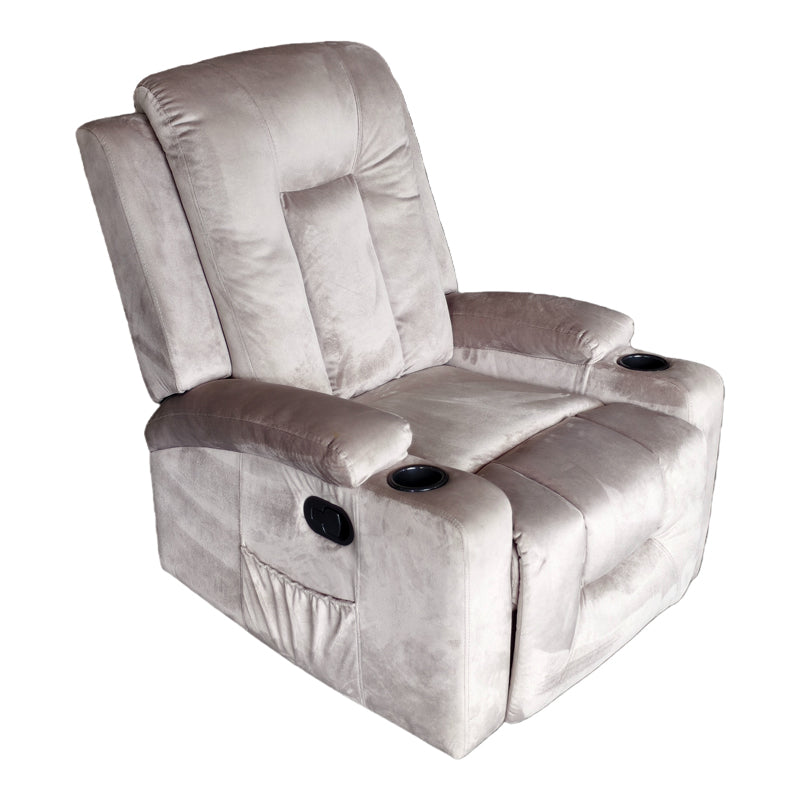 Πολυθρόνα relax Gessel  βελούδο σε γκρι απόχρωση 80x90x98εκ - Pakobazaar