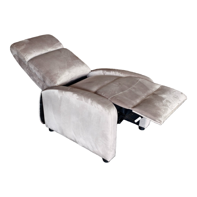 Πολυθρόνα relax Norva  βελούδο σε γκρι απόχρωση 68.5x86x100εκ - Pakobazaar