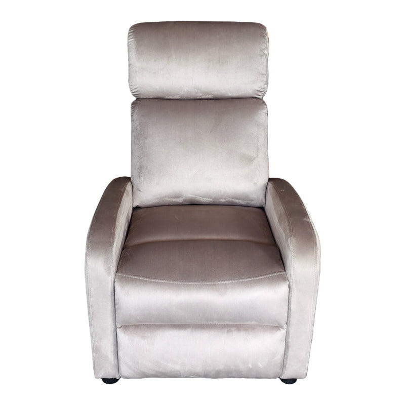 Πολυθρόνα relax Norva  βελούδο σε γκρι απόχρωση 68.5x86x100εκ - Pakobazaar
