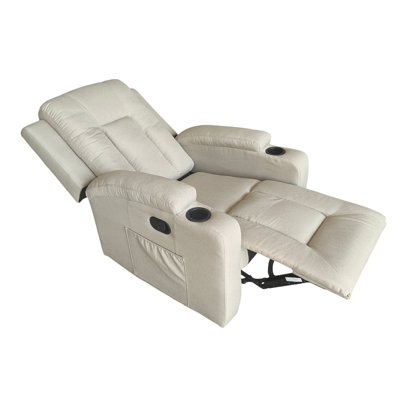 Πολυθρόνα relax με μηχανισμό massage Gessel  μπεζ ύφασμα 80x90x98εκ - Pakobazaar