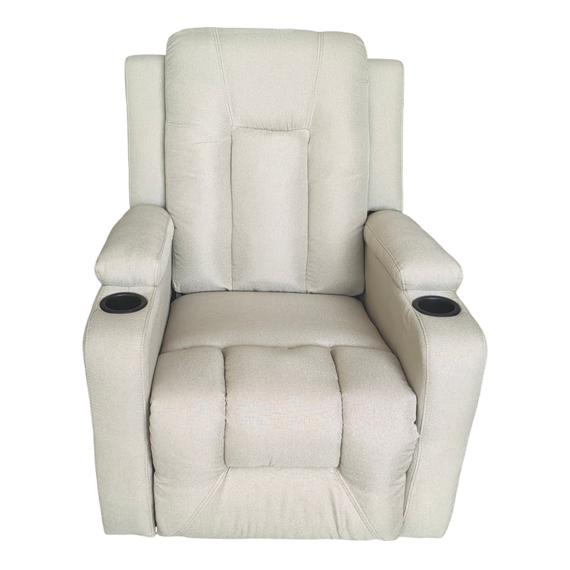 Πολυθρόνα relax με μηχανισμό massage Gessel  μπεζ ύφασμα 80x90x98εκ - Pakobazaar