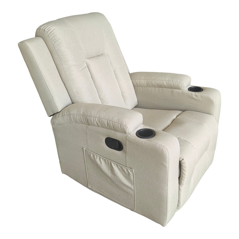 Πολυθρόνα relax με μηχανισμό massage Gessel  μπεζ ύφασμα 80x90x98εκ - Pakobazaar