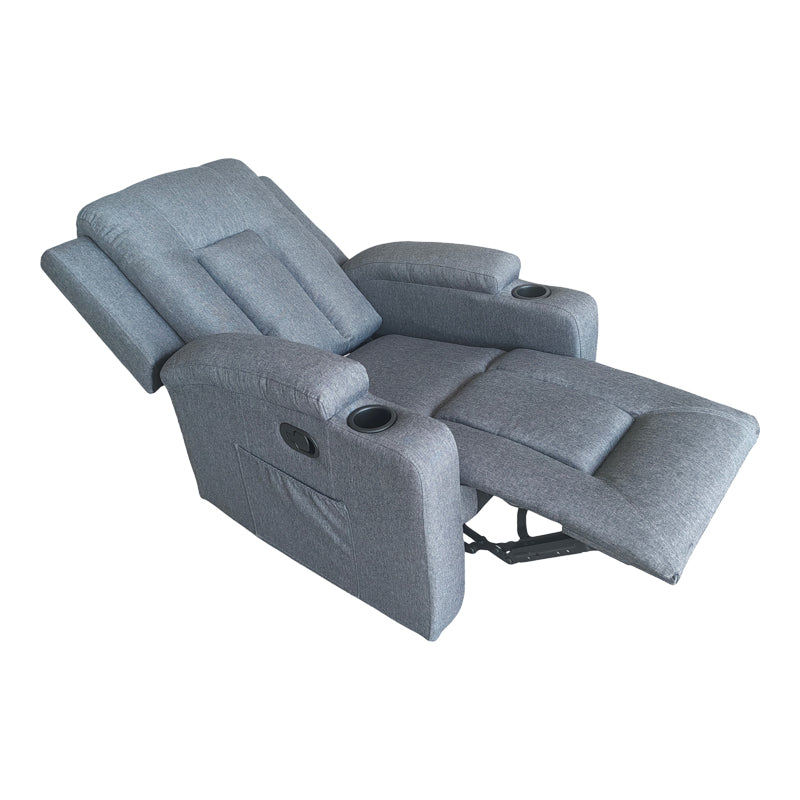 Πολυθρόνα relax με μηχανισμό massage Gessel  ανθρακί ύφασμα 80x90x98εκ - Pakobazaar
