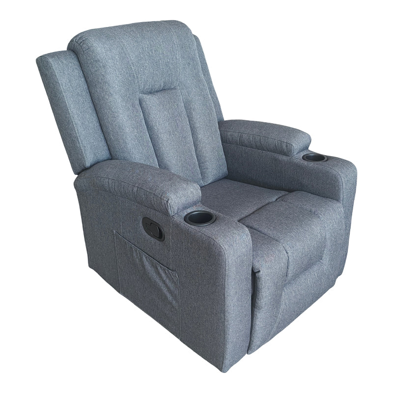 Πολυθρόνα relax με μηχανισμό massage Gessel  ανθρακί ύφασμα 80x90x98εκ - Pakobazaar