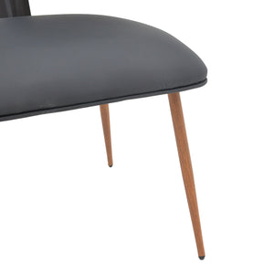 Καρέκλα Ubane  μαύρο pu-πόδι καρυδί μέταλλο 53x62.5x85εκ - Image 8