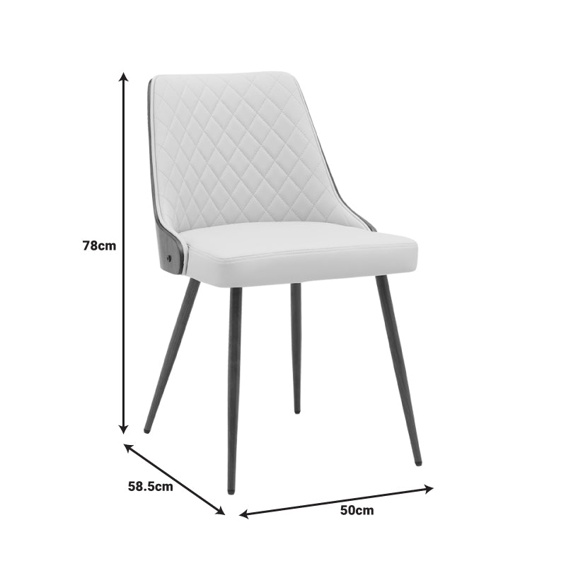 Καρέκλα Korome  μπεζ pu-πόδι καρυδί μέταλλο 50x58.5x78εκ - Image 6