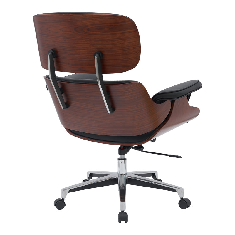 Καρέκλα γραφείου διευθυντή Kobane  μαύρο pu-βάση χρωμίου 84x75x113.5εκ - Image 2