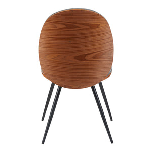 Καρέκλα Nerezy  ξύλο σε καρυδί με γκρι ύφασμα 57.5x48x88εκ - Pakobazaar