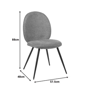 Καρέκλα Nerezy  ξύλο σε καρυδί με γκρι ύφασμα 57.5x48x88εκ - Pakobazaar