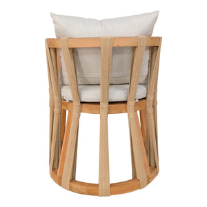 Πολυθρόνα Morani  σκελετός teak ξύλο και ύφασμα σε φυσική απόχρωση 58x66x75εκ - Image 6