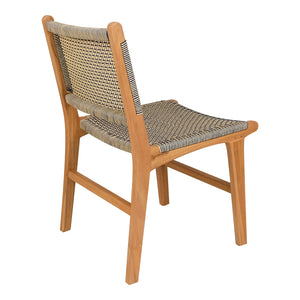 Καρέκλα Darien  σκελετός teak ξύλο σε φυσική απόχρωση και κρεμ-μαύρο pe σχοινί 52x62x86εκ - Image 4