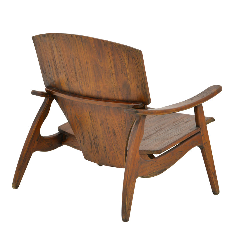 Πολυθρόνα Brazin  καρυδί teak ξύλο 72x71x77εκ - Image 3
