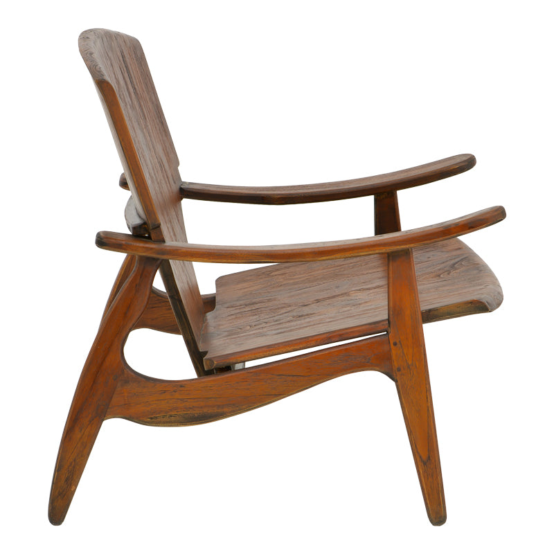Πολυθρόνα Brazin  καρυδί teak ξύλο 72x71x77εκ - Image 4
