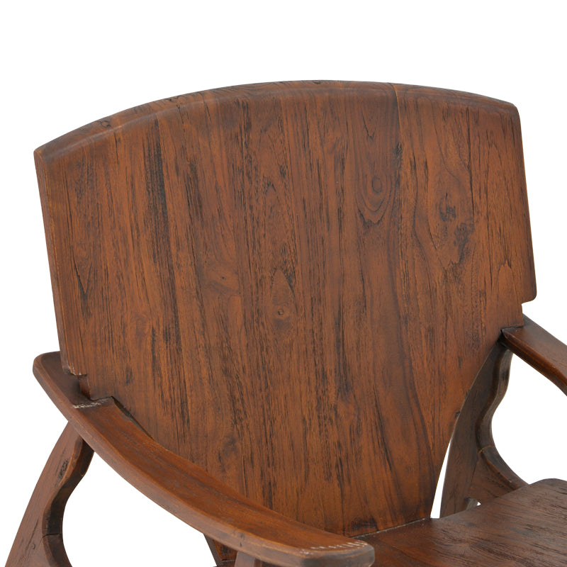 Πολυθρόνα Brazin  καρυδί teak ξύλο 72x71x77εκ - Image 7