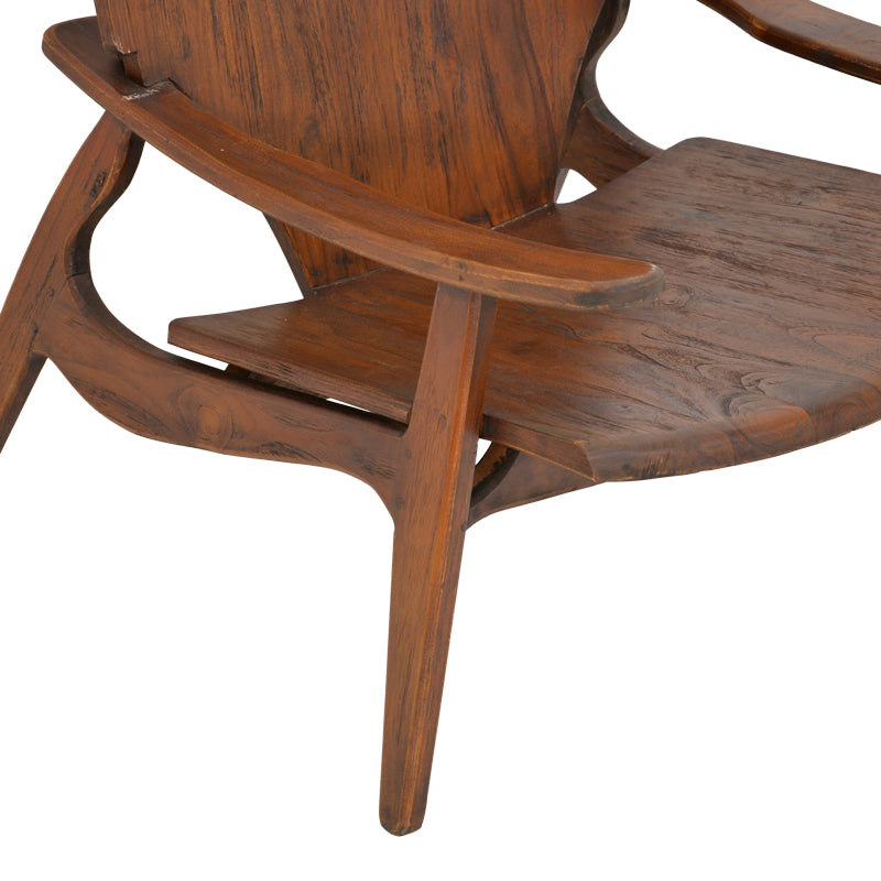 Πολυθρόνα Brazin  καρυδί teak ξύλο 72x71x77εκ - Image 8
