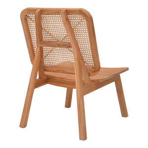 Πολυθρόνα Viborg  φυσικό teak ξύλο-φυσικό rattan 60x75x87εκ - Image 4