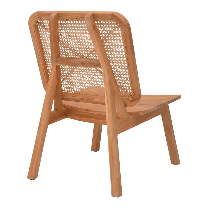 Πολυθρόνα Viborg  φυσικό teak ξύλο-φυσικό rattan 60x75x87εκ - Image 4