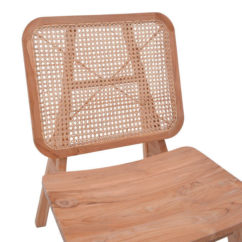 Πολυθρόνα Viborg  φυσικό teak ξύλο-φυσικό rattan 60x75x87εκ - Image 8