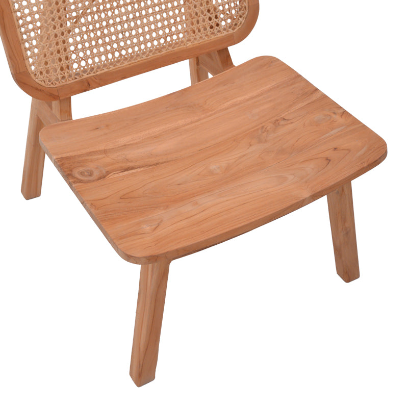 Πολυθρόνα Viborg  φυσικό teak ξύλο-φυσικό rattan 60x75x87εκ - Image 9