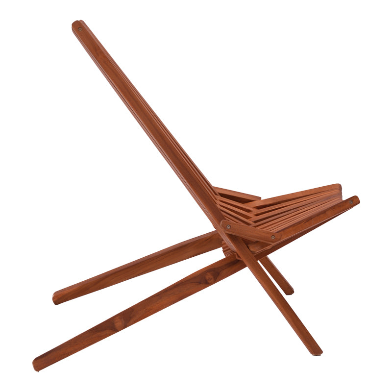 Πολυθρόνα Phoenox  πτυσσόμενη φυσικό teak ξύλο 65x90x87εκ - Pakobazaar