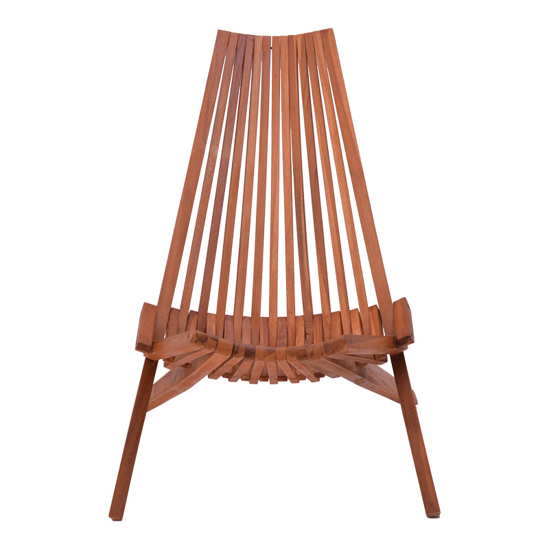 Πολυθρόνα Phoenox  πτυσσόμενη φυσικό teak ξύλο 65x90x87εκ - Pakobazaar