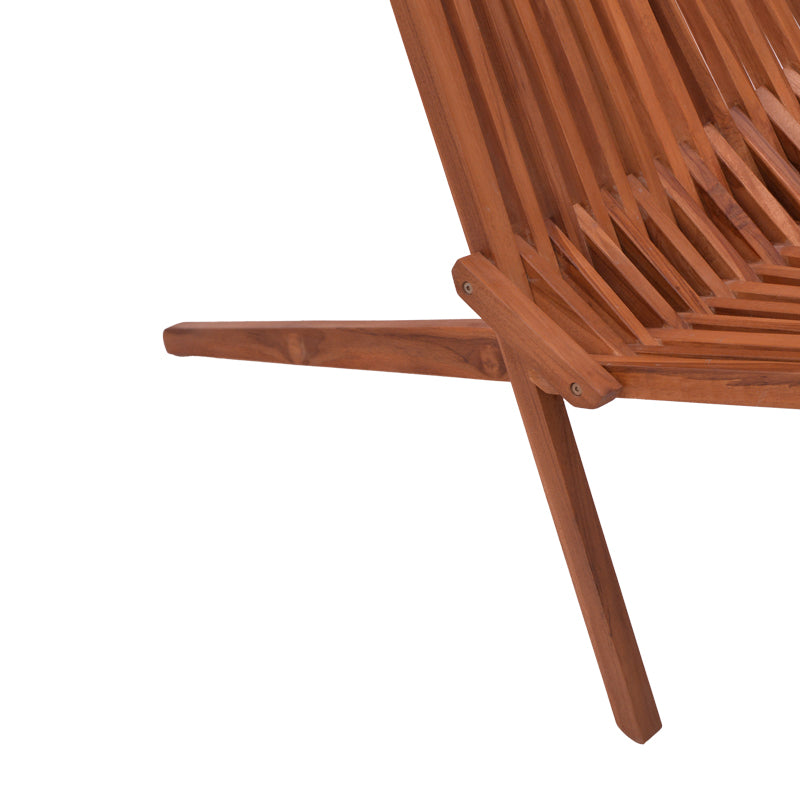 Πολυθρόνα Phoenox  πτυσσόμενη φυσικό teak ξύλο 65x90x87εκ - Pakobazaar
